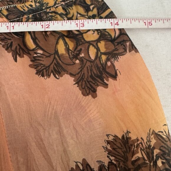 Vintage Claudette Medium Silk Sheer Skirt Boho Floral Horse Equestrian Western - Picture 10 of 11